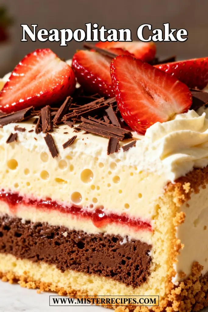 image of a realistic top down mise en place shot showing the fresh ingredients butter unsalted room temperature all purpose flour self raising flour granulated sugar confectioners sugar eggs whole and separated vanilla extract salt baking powder baking soda cocoa powder fresh strawberries strawberry puree strawberry jam lemon juice milk sour cream food coloring pink chocolate ganache cream cheese optional for Neapolitan Cake arranged on a white marble kitchen counter with healthy clear glass bowls and rustic brown wooden kitchen sets under soft diffuse daylight