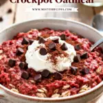 image of rolled oats steel cut oats beets red food coloring cocoa powder almond milk vanilla extract cinnamon protein powder maple syrup chia seeds chocolate chips cream cheese frosting arranged on a white marble kitchen counter with healthy clear glass bowls and rustic brown wooden kitchen sets under soft diffuse daylight top down photo realistic mise en place