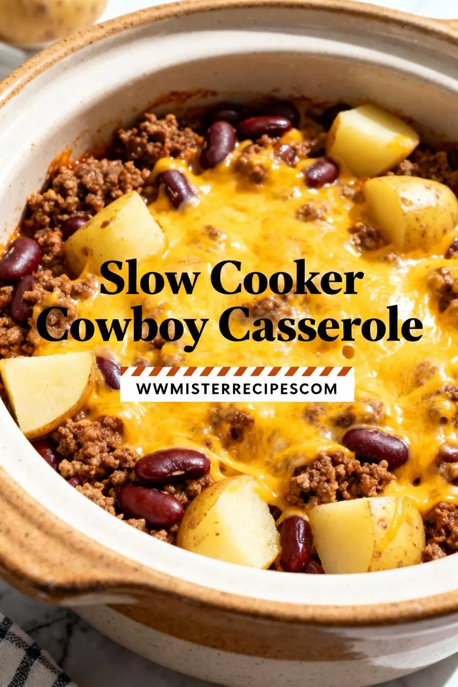 image of Realistic top down mise en place shot Fresh ingredients ground beef yukon gold potatoes kidney beans diced tomatoes onions garlic frozen corn bell peppers cheddar cheese beef stock arranged on a white marble kitchen counter healthy clear glass bowls rustic brown wooden kitchen sets soft diffuse daylight