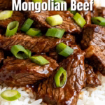 image of Realistic top down mise en place shot flank steak soy sauce or coconut aminos brown sugar or alternative sweetener cornstarch or arrowroot flour minced garlic fresh minced ginger sesame oil beef broth green onions arranged on a white marble kitchen counter with healthy clear glass bowls and rustic brown wooden kitchen sets under soft diffuse daylight