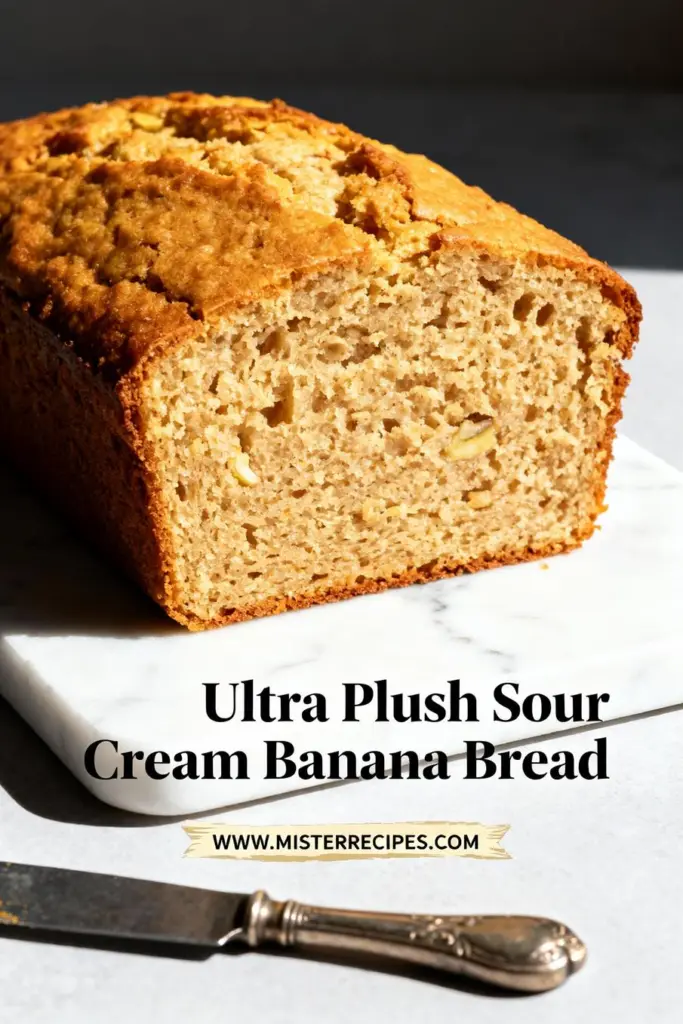 image of ripe bananas sour cream flour sugar butter eggs baking soda salt vanilla extract brown sugar walnuts chocolate chips cinnamon arranged top down mise en place realistic photo white marble kitchen counter clear glass bowls rustic brown wooden kitchen sets soft diffuse daylight