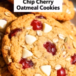 image of realistic top down mise en place shot showing butter brown sugar granulated sugar eggs vanilla extract molasses all purpose flour baking soda baking powder salt cinnamon nutmeg old fashioned rolled oats dried cherries white chocolate chips white chocolate bars almond extract shortening dried cranberries craisins raisins mixed dried fruit semisweet chocolate candied ginger dried blueberries coconut arranged on white marble kitchen counter with clear glass bowls rustic brown wooden kitchen sets under soft diffuse daylight