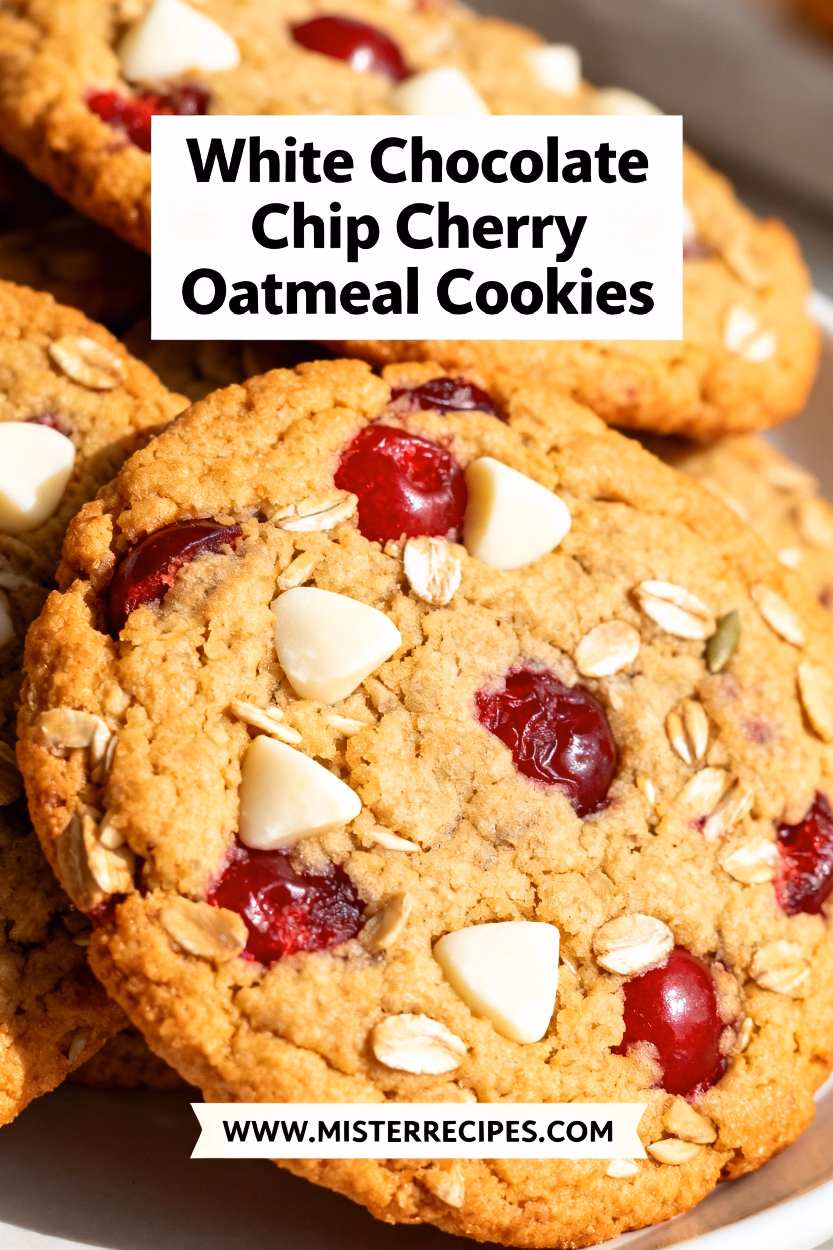 image of realistic top down mise en place shot showing butter brown sugar granulated sugar eggs vanilla extract molasses all purpose flour baking soda baking powder salt cinnamon nutmeg old fashioned rolled oats dried cherries white chocolate chips white chocolate bars almond extract shortening dried cranberries craisins raisins mixed dried fruit semisweet chocolate candied ginger dried blueberries coconut arranged on white marble kitchen counter with clear glass bowls rustic brown wooden kitchen sets under soft diffuse daylight