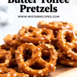 image of mini pretzel twists butter brown sugar light corn syrup vanilla extract baking soda sea salt heath toffee bits roasted peanuts chocolate drizzle arranged on a white marble kitchen counter with clear glass bowls and rustic wooden kitchen sets under soft diffuse daylight