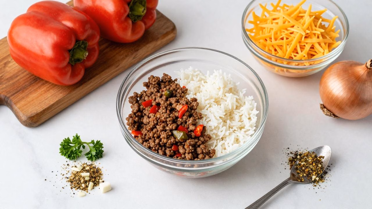 QUICK Air Fryer Stuffed Peppers (Easy 30-Minute Dinner!)