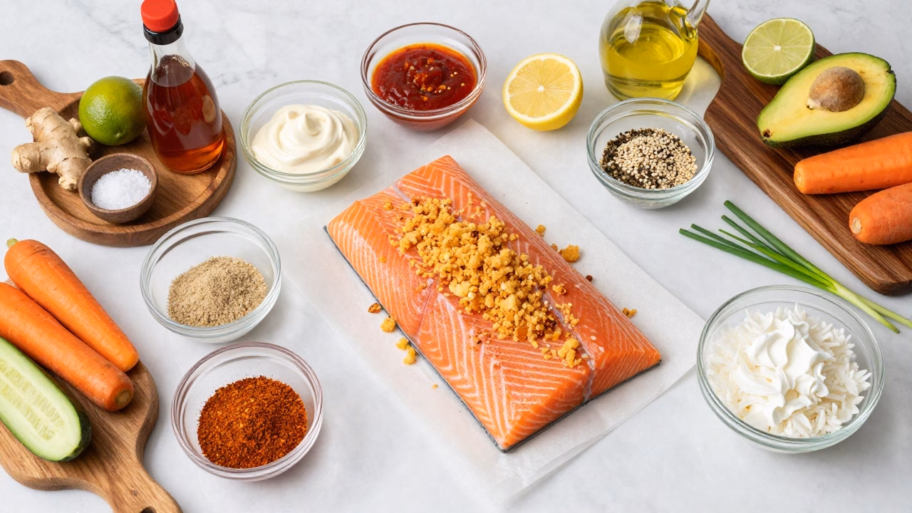 Crispy Air Fryer Bang Bang Salmon in 15 Mins!