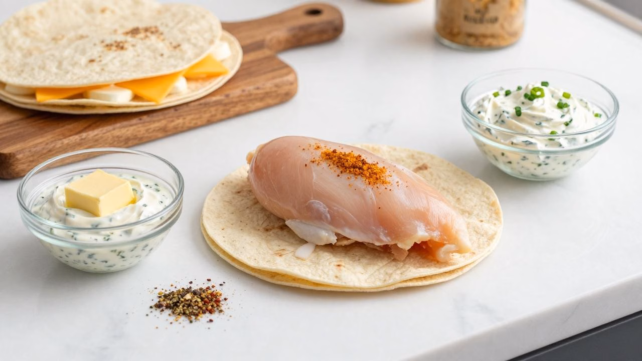 Cheesy Garlic Chicken Wrap - 25-Minute Family Favorite Dinner!