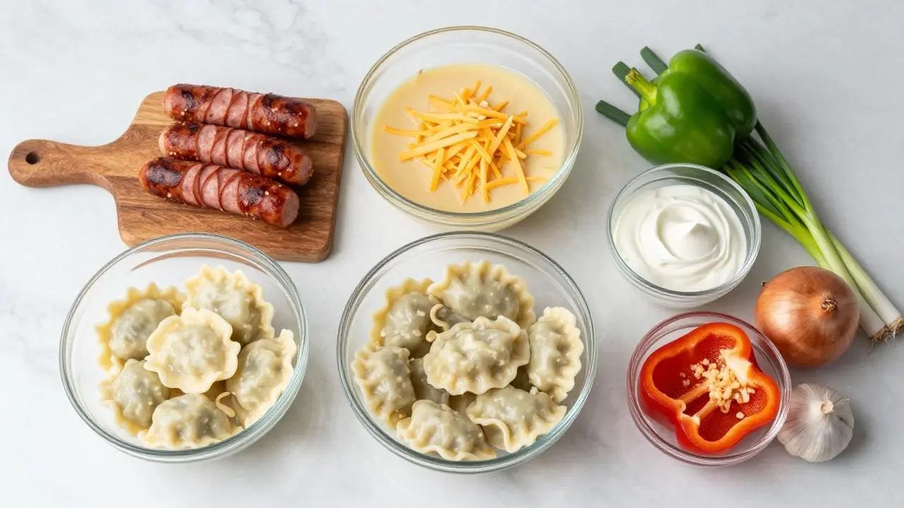 Crockpot Pierogi Casserole with Kielbasa: The Easiest Slow Cooker Dinner Ever