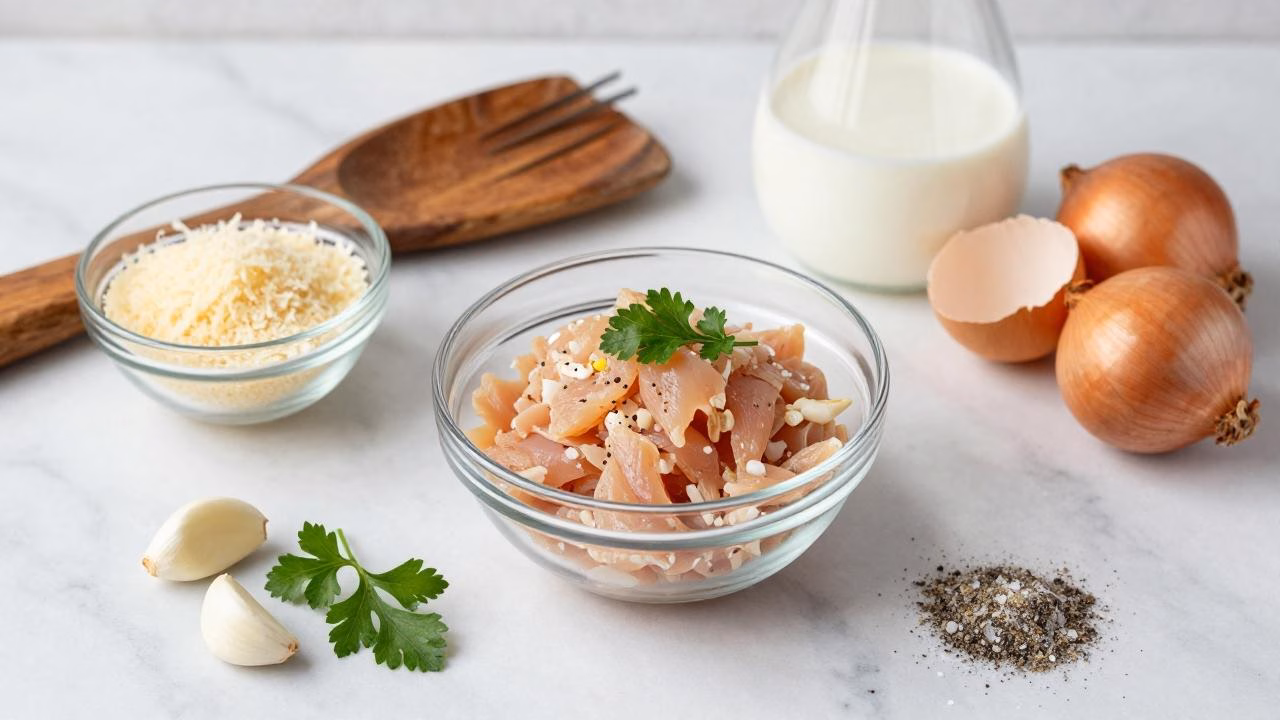 Garlic Parmesan Chicken Meatloaf, A Melt-in-Your-Mouth Family Dinner Recipe, Ingredients for Chicken Meatloaf