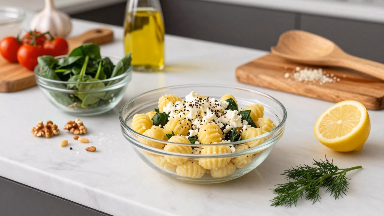 Crispy Greek Gnocchi with Spinach and Feta - Ready in 20 Minutes!