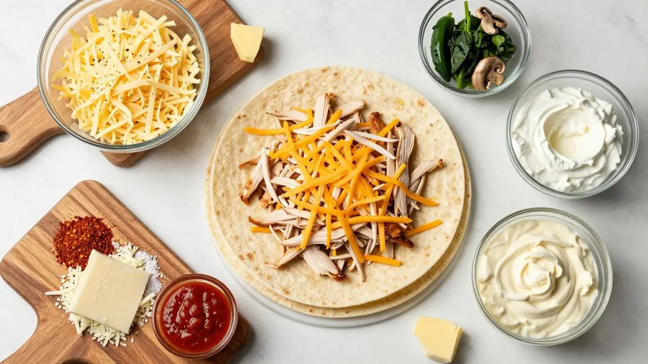 Ooey Gooey Cheesy Garlic Chicken Wraps: Quick & Easy Dinner!