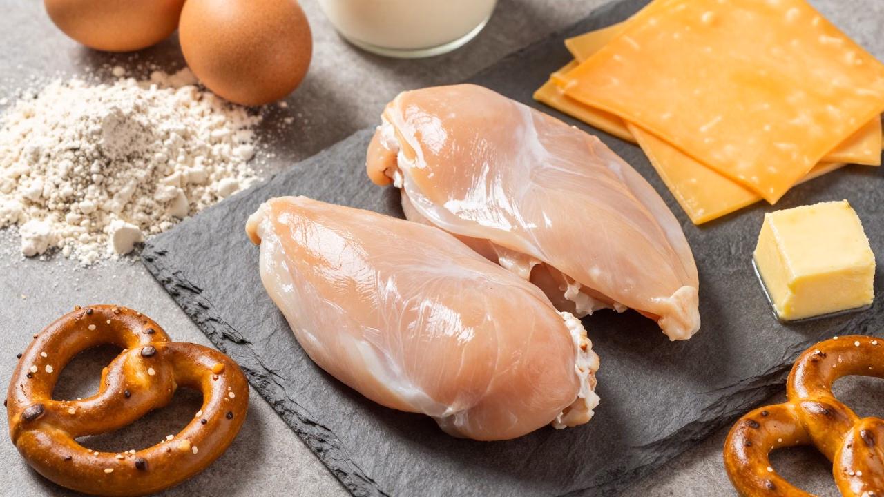 Easy Pretzel Chicken with Mustard-Cheddar Sauce (Ready in 30 Minutes!)