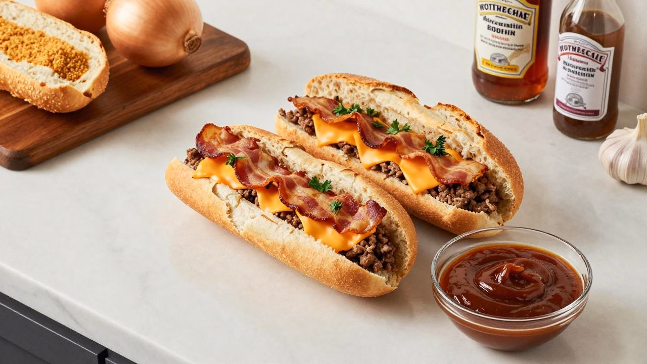 You'll Love This Quick Sizzling Bourbon BBQ Cheeseburger Meatball Subs Recipe