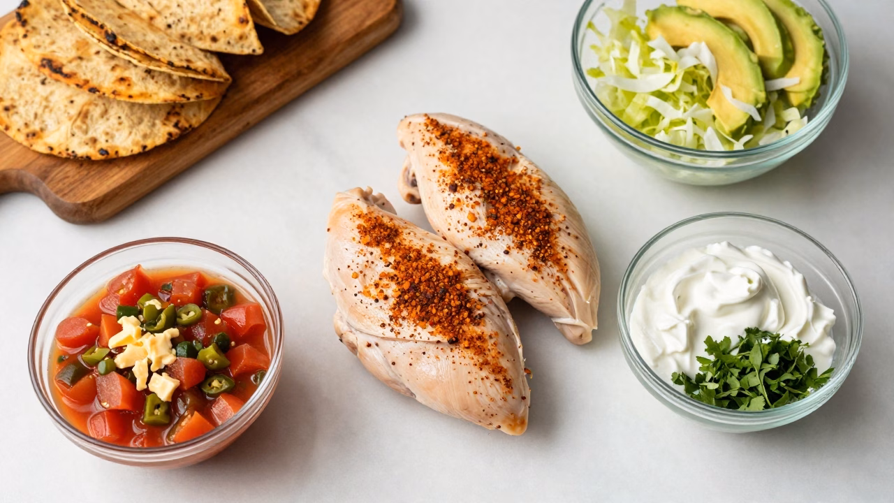 5-Minute Slow Cooker Queso Chicken Tacos (The Ultimate Dump-and-Go Meal)