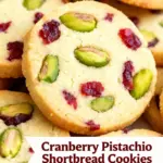 image of a realistic top down mise en place shot showing unsalted butter all purpose flour granulated sugar dried cranberries shelled pistachios vanilla extract kosher salt orange zest powdered sugar egg yolk almond extract cornstarch white chocolate chips dark chocolate sanding sugar chocolate glaze arranged on a white marble kitchen counter with healthy clear glass bowls and rustic brown wooden kitchen sets under soft diffuse daylight
