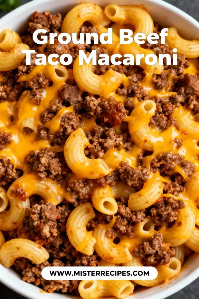 image of top down mise en place shot of fresh ground beef elbow macaroni taco seasoning onion bell pepper cheddar cheese Rotel tomatoes beef broth milk on white marble kitchen counter with clear glass bowls and rustic brown wooden kitchen sets soft diffuse daylight