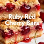 image of fresh cherries cherry pie filling all purpose flour butter sugar eggs rolled oats cornstarch lemon juice almond extract vanilla extract baking powder salt powdered sugar