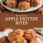 recipe image of a top down mise en place shot showing granny smith apples honeycrisp apples flour baking powder cinnamon sugar eggs milk salt butter vanilla applesauce nutmeg powdered sugar glaze apple cider arranged on a white marble kitchen counter with healthy clear glass bowls and rustic brown wooden kitchen sets under soft diffuse daylight