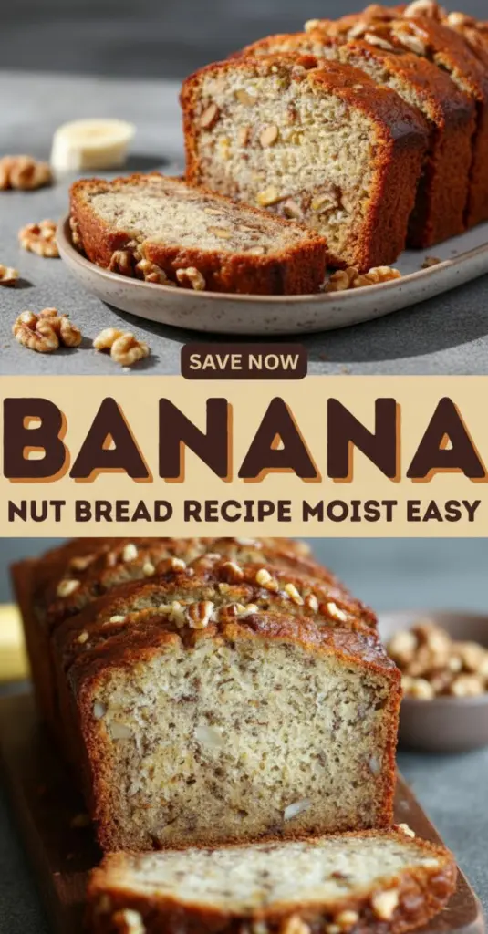 recipe image of Ripe bananas flour baking soda granulated sugar brown sugar softened butter eggs vanilla extract salt cinnamon sour cream walnuts on a white marble counter top in round clear glass bowls and rustic brown wooden kitchen utensils soft diffuse daylight top down view realistic high detail