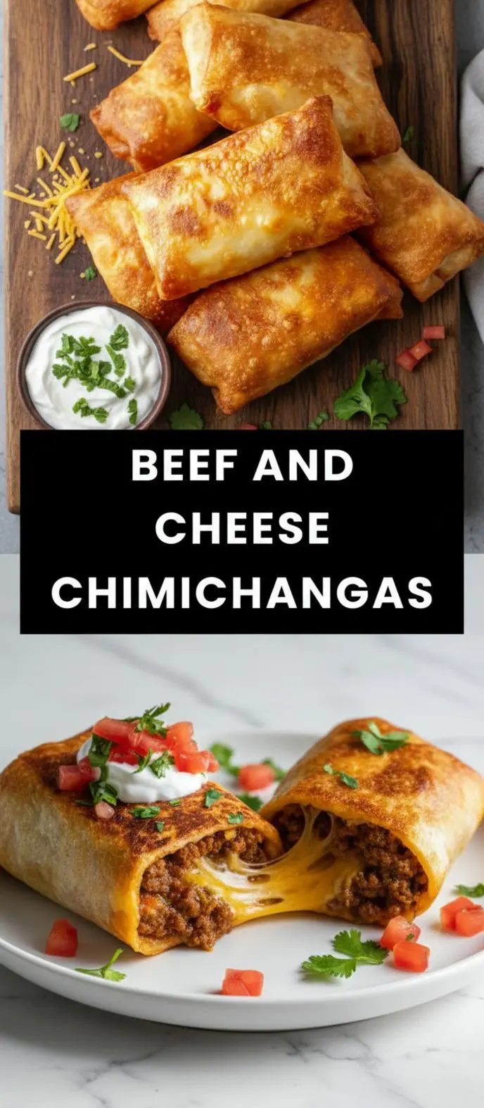 recipe image of ground beef flour tortillas Monterey Jack cheese cheddar cheese refried beans taco seasoning diced onions green chilies cumin chili powder garlic powder refried pinto beans vegetable oil sour cream salsa guacamole pico de gallo beef broth cilantro lime juice paprika oregano jalapenos bell peppers black beans cilantro lime rice arranged on white marble counter in clear glass bowls with rustic wooden kitchen tools under soft daylight