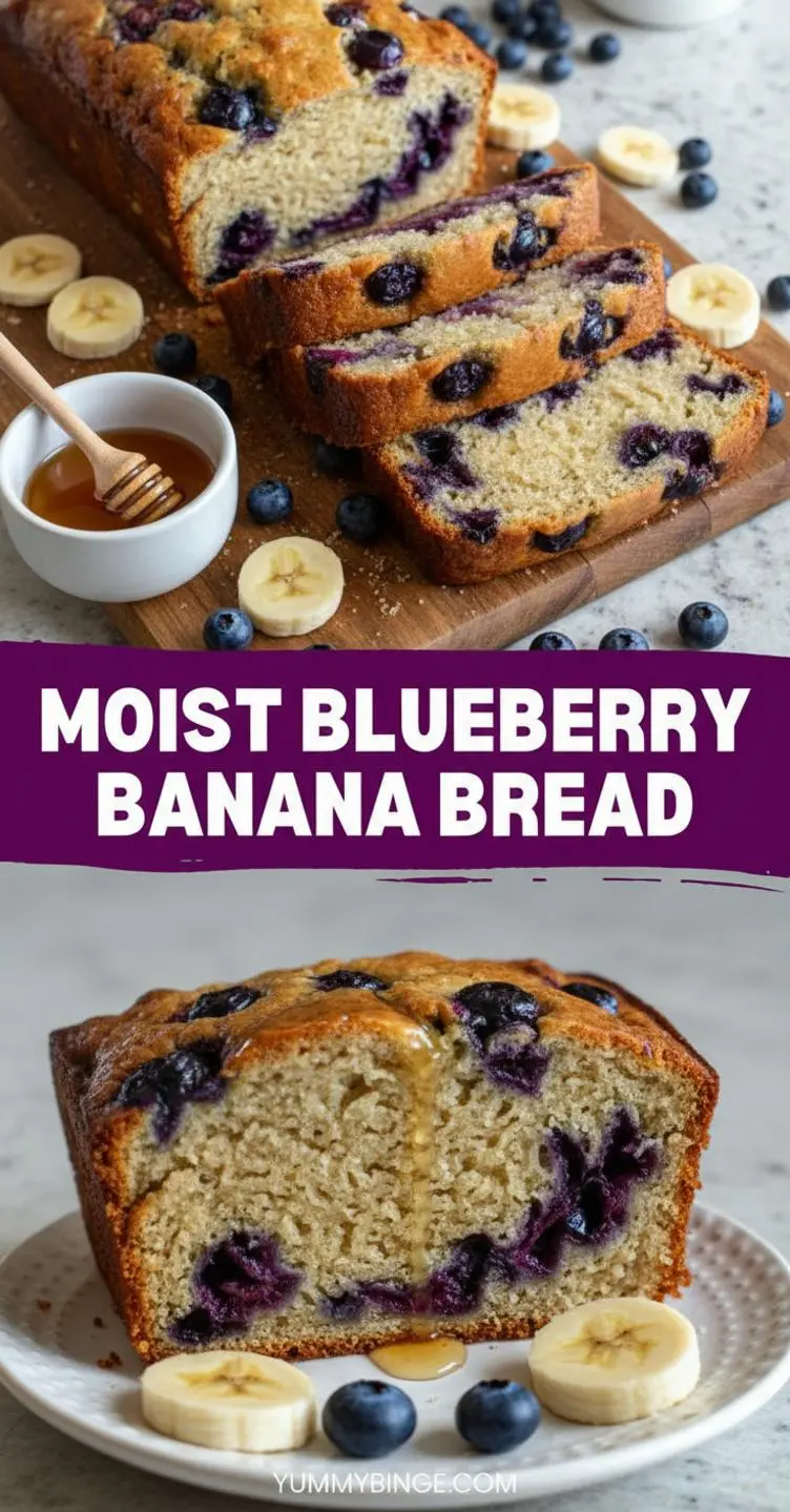 recipe image of Realistic top down mise en place shot fresh ingredients arranged on a white marble kitchen counter healthy clear glass bowls rustic brown wooden kitchen sets soft diffuse daylight ripe bananas fresh blueberries all purpose flour eggs baking soda brown sugar greek yogurt a pinch of cinnamon vanilla extract