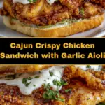 recipe image of realistic top down mise en place shot boneless skinless chicken breasts all purpose flour eggs buttermilk mayonnaise lemon juice garlic cajun seasoning paprika cayenne pepper oregano thyme garlic powder onion powder salt black pepper sandwich rolls buns lettuce tomato red onion pepper jack cheese olive oil on a white marble kitchen counter with healthy clear glass bowls and rustic brown wooden kitchen sets under soft diffuse daylight