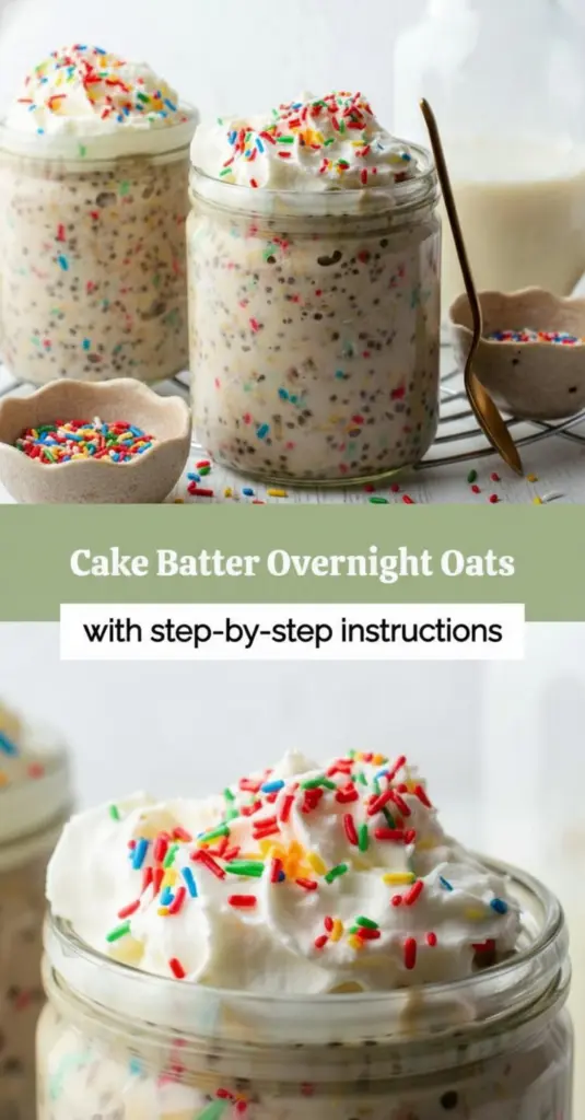 recipe image of realistic top down mise en place shot showing rolled oats milk almond oat dairy chia seeds cashew almond butter maple syrup honey vanilla yogurt sprinkles protein powder arranged on a white marble kitchen counter with healthy clear glass bowls and rustic brown wooden kitchen sets under soft diffuse daylight