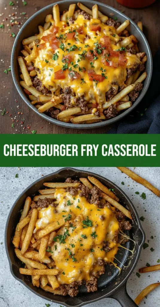 recipe image of fresh ground beef frozen french fries shredded cheddar cheese onion ketchup mustard cream of mushroom soup cheddar cheese soup garlic worcestershire sauce pickle relish diced tomatoes lettuce bacon bits jalapenos arranged on white marble counter with glass bowls rustic wooden kitchen sets soft diffuse daylight