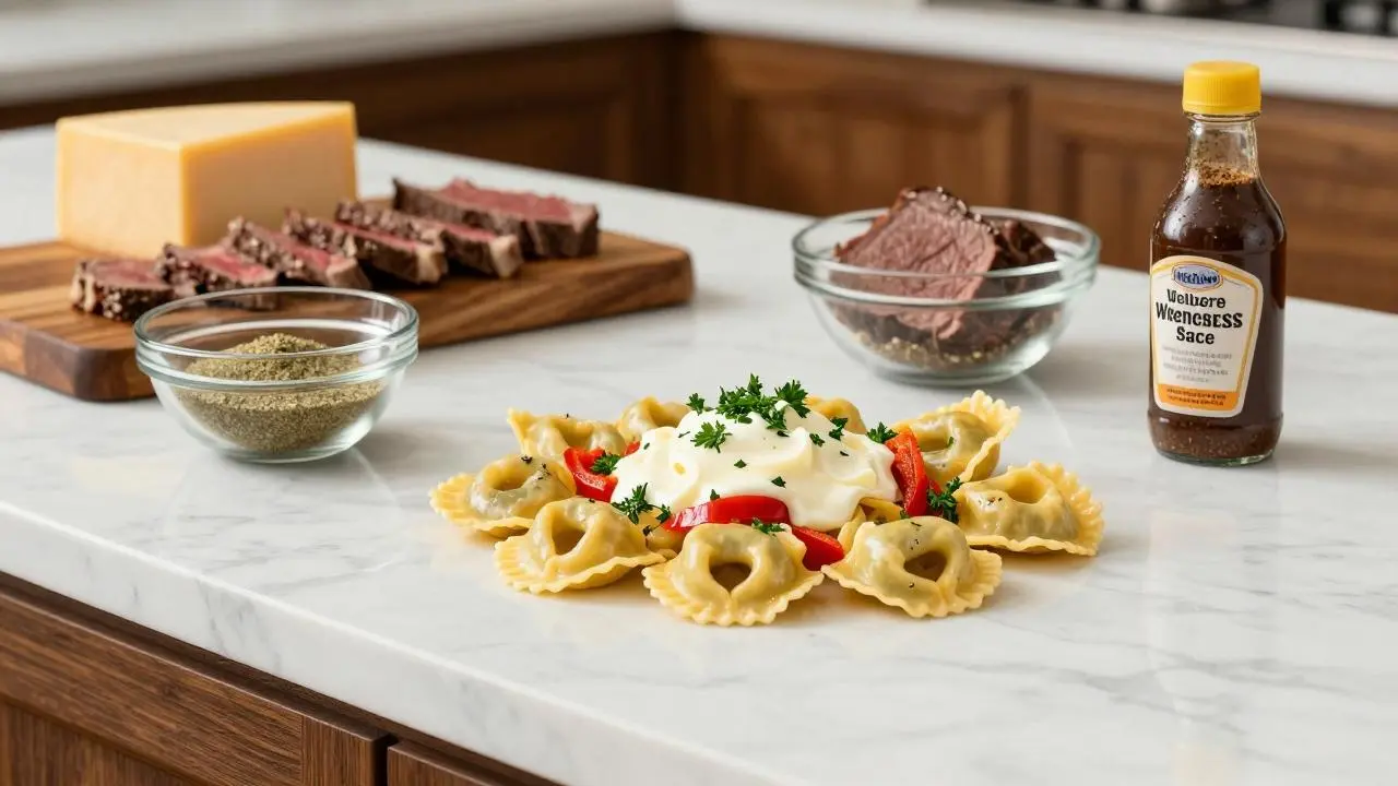 Quick & Easy Cheesesteak Tortellini in Provolone Cream Sauce