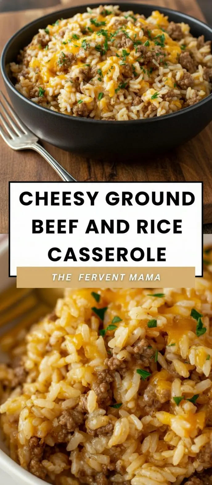 recipe image of fresh ground beef white rice cheddar cheese chopped onions minced garlic cream of mushroom soup milk sour cream butter beef broth sliced mushrooms diced bell peppers peas carrots corn ground turkey brown rice cream of chicken soup arranged on white marble countertop in clear glass bowls with rustic brown wooden kitchen sets under soft daylight