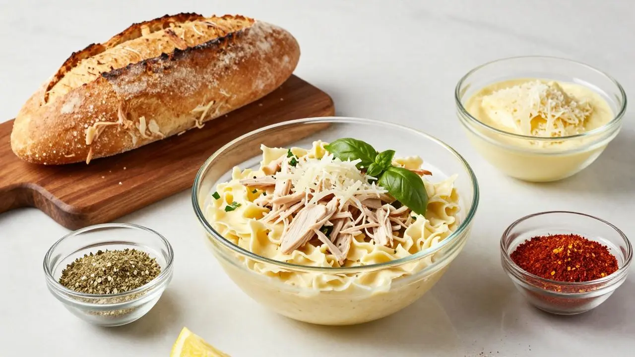 Easy Chicken Alfredo Garlic Bread Bowls: Family Favorite Dinner!