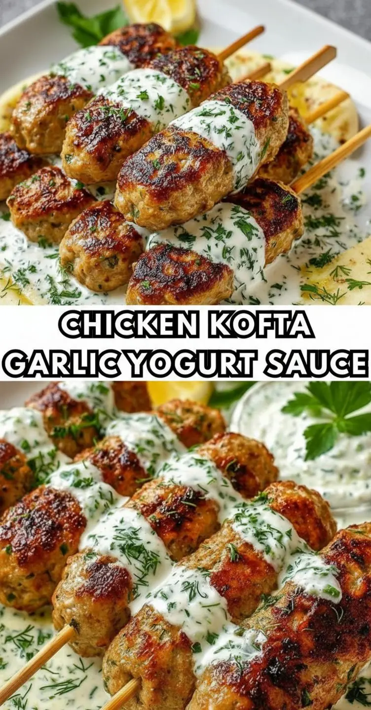 recipe image of a top down mise en place shot showing the fresh ingredients ground chicken plain yogurt onion garlic parsley cumin coriander salt black pepper lemon juice olive oil fresh herbs dill mint cilantro paprika egg breadcrumbs panko or Italian ginger paste harissa paste sumac zaatar red pepper flakes cinnamon chili powder tomato paste arranged on a white marble kitchen counter with healthy clear glass bowls and rustic brown wooden kitchen sets under soft diffuse daylight