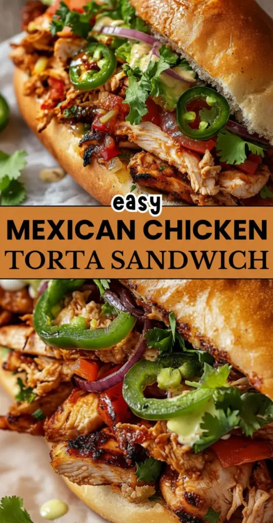 recipe image of a top down mise en place shot showing fresh ingredients chicken breast rotisserie chicken bolillo telera rolls refried beans avocado guacamole pepper jack cheese tomatoes pickled jalapenos shredded lettuce cilantro onions crema sour cream arranged on a white marble kitchen counter with healthy clear glass bowls and rustic brown wooden kitchen sets under soft diffuse daylight