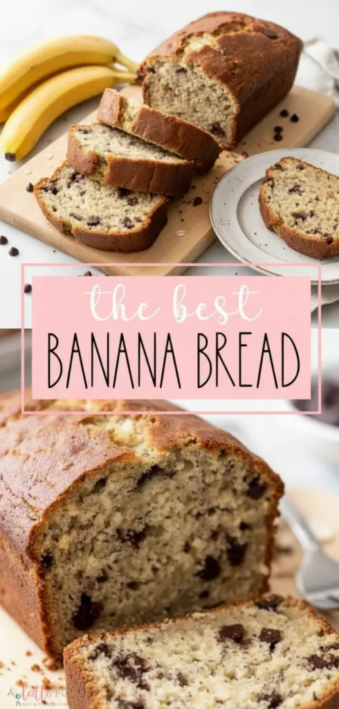 recipe image of ripe bananas flour brown sugar butter eggs baking soda salt vanilla extract walnuts chocolate chips arranged on a white marble counter with clear glass bowls and rustic wooden tools soft diffuse daylight top down view realistic