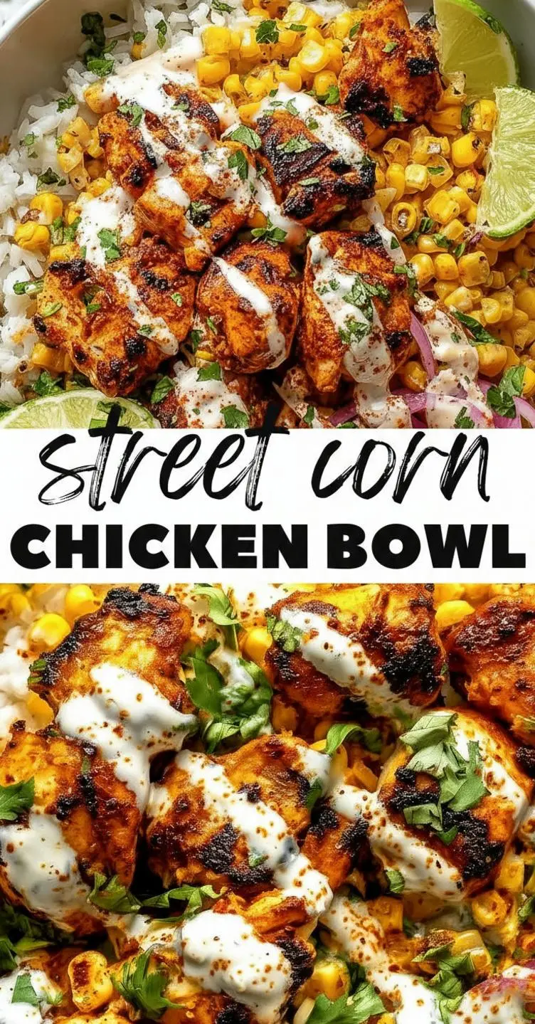 recipe image of a realistic top down mise en place shot showing the fresh ingredients chicken breast thighs corn kernels rice lime juice chili powder cumin garlic powder mayonnaise sour cream crema cotija cheese red onion cilantro jalapeno avocado arranged on a white marble kitchen counter with healthy clear glass bowls and rustic brown wooden kitchen sets under soft diffuse daylight