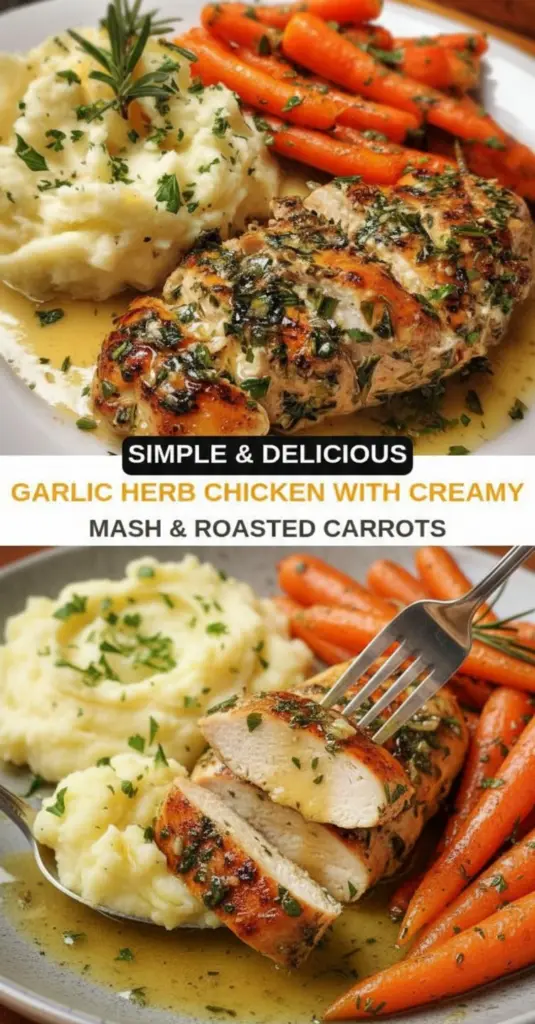 recipe image of fresh chicken breasts or thighs garlic thyme rosemary oregano potatoes carrots olive oil butter milk cream salt pepper honey maple syrup smoked paprika cream cheese lemon parsley yukon gold russet potatoes chicken stock fresh herbs dried herbs arranged on a white marble kitchen counter healthy clear glass bowls rustic brown wooden kitchen sets soft diffuse daylight realistic top down mise en place shot