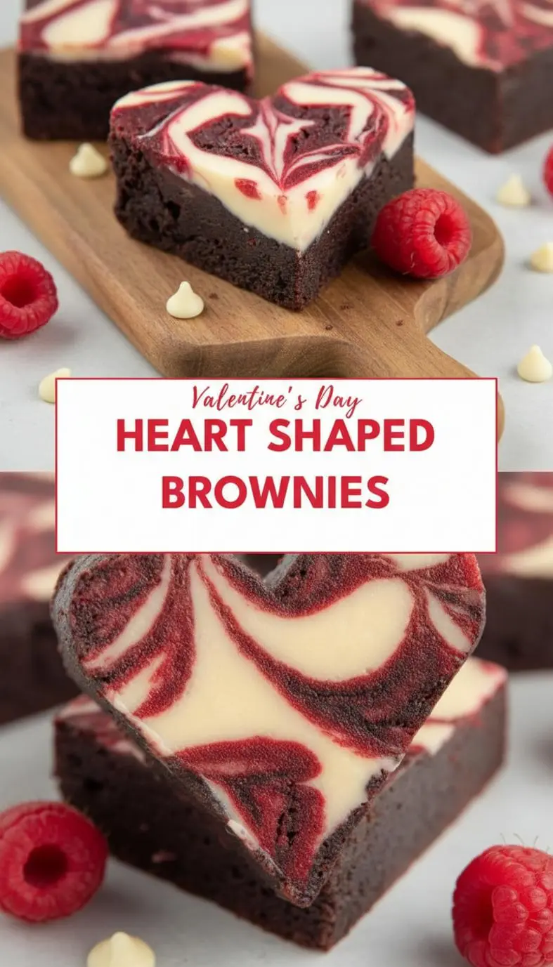 recipe image of Top down shot of fresh ingredients for heart shaped brownies for Valentines Day arranged on a white marble kitchen counter with clear glass bowls and rustic brown wooden kitchen tools under soft diffuse daylight including butter dark chocolate granulated sugar eggs all purpose flour cocoa powder vanilla extract salt baking powder chocolate chips M and Ms and sprinkles