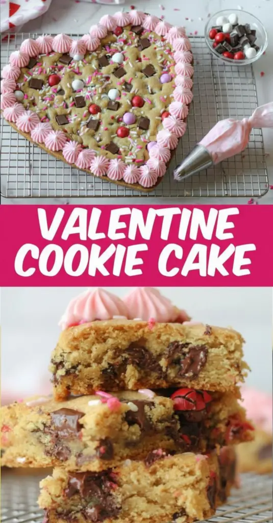 recipe image of unsalted butter brown sugar granulated sugar egg vanilla extract all purpose flour baking soda salt chocolate chips cornstarch chocolate chunks mms heart sprinkles pink food coloring arranged on a white marble kitchen counter with healthy clear glass bowls and rustic brown wooden kitchen sets under soft diffuse daylight