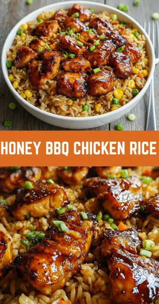 recipe image of chicken breasts or thighs long grain white rice bbq sauce honey chicken broth garlic powder onion powder smoked paprika salt black pepper sesame oil soy sauce ginger sriracha mixed frozen vegetables peas carrots corn bell peppers broccoli florets onions green onions sweet potatoes cabbage chili powder red pepper flakes hoisin sauce rice vinegar sesame seeds brown rice or jasmine rice olive oil fresh ginger lime juice or apple cider vinegar ranch dressing cilantro pickled onions or cucumbers arranged on a white marble kitchen counter with healthy clear glass bowls and rustic brown wooden kitchen sets under soft diffuse daylight