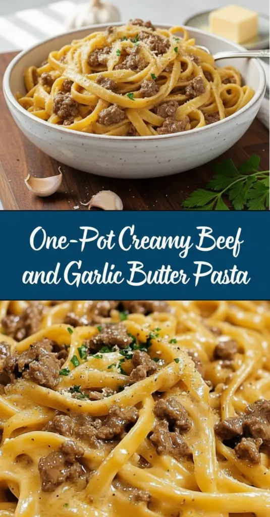 recipe image of fresh ground beef pasta penne garlic butter onion beef broth milk heavy cream parmesan cheese italian seasoning red pepper flakes parsley olive oil arranged on white marble kitchen counter with clear glass bowls rustic brown wooden kitchen sets soft diffuse daylight top down mise en place shot