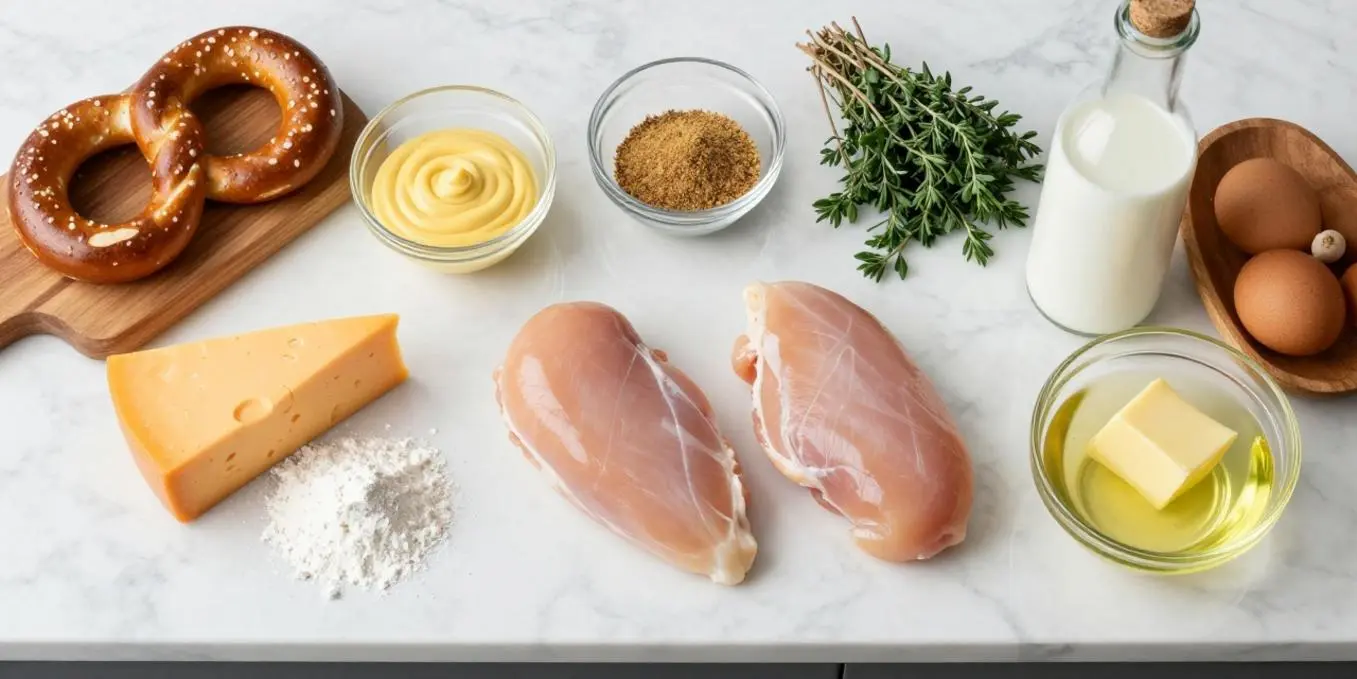 Pretzel Chicken with Mustard-Cheddar Sauce: Crispy & Easy Dinner!