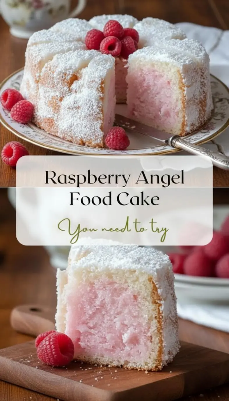 recipe image of egg whites cake flour granulated sugar caster sugar superfine sugar salt cream of tartar vanilla extract fresh raspberries powdered sugar lemon juice heavy cream whipped cream crème fraîche cornstarch jam fruit spread almond extract lemon extract food coloring rose water chocolate chips gluten free flour liquid egg whites all purpose flour vanilla bean paste lime juice frozen raspberries raspberry jam boxed angel food cake mix displayed on a white marble kitchen counter in clear glass bowls with rustic brown wooden kitchen sets under soft diffuse daylight
