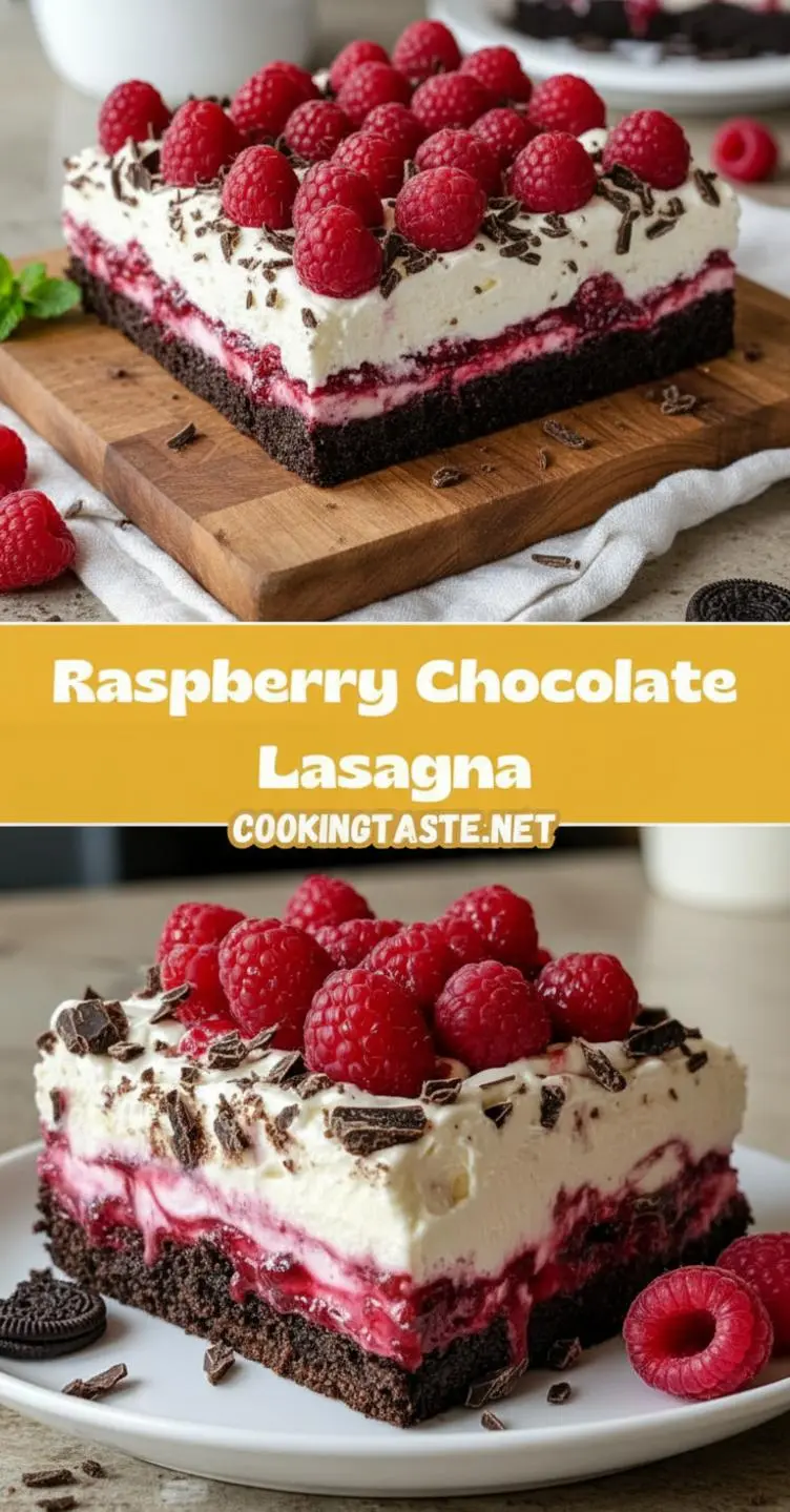 recipe image of a top down mise en place shot showing fresh oreo cookies butter cream cheese chocolate pudding mix milk cool whip and raspberries arranged on a white marble kitchen counter with healthy clear glass bowls and rustic brown wooden kitchen sets under soft diffuse daylight