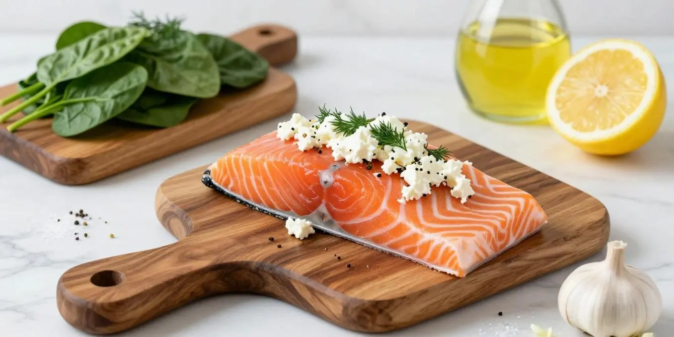 Spinach & Feta Stuffed Salmon Pinwheels: Easy Dinner!