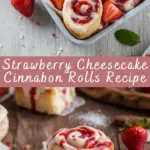 recipe image of all purpose flour active dry yeast warm milk water granulated sugar butter cream cheese eggs strawberry pie filling freeze dried strawberries powdered sugar vanilla extract heavy cream lemon zest cinnamon graham cracker crumbs fresh strawberries arranged on a white marble kitchen counter with healthy clear glass bowls and rustic brown wooden kitchen sets under soft diffuse daylight