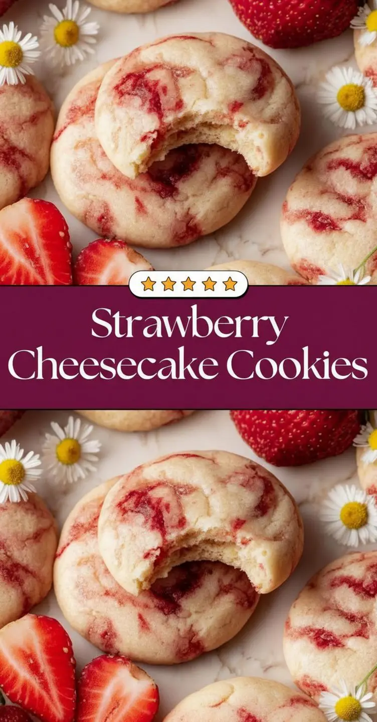 recipe image of a top down mise en place shot showing fresh strawberries cream cheese butter flour sugar brown sugar vanilla extract egg baking powder baking soda salt white chocolate chips graham cracker crumbs lemon zest lemon juice arranged on a white marble kitchen counter with healthy clear glass bowls and rustic brown wooden kitchen sets under soft diffuse daylight