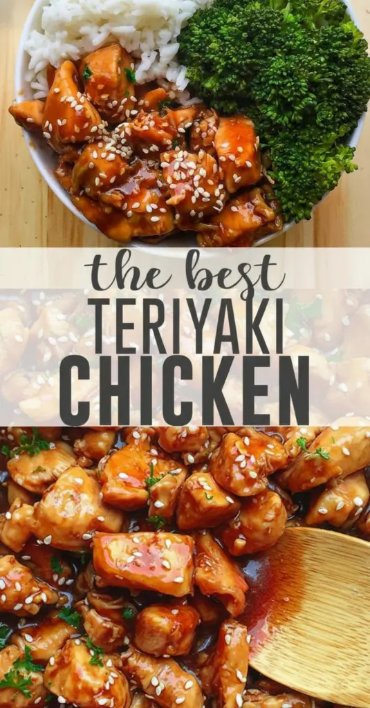 recipe image of a close up shot of chicken thighs breasts jasmine brown sushi rice soy sauce brown sugar garlic ginger rice vinegar sesame oil cornstarch honey mirin edamame carrots green onions broccoli broccolini bell peppers sesame seeds chili flakes arranged on a white marble kitchen counter with healthy clear glass bowls and rustic brown wooden kitchen sets under soft diffuse daylight