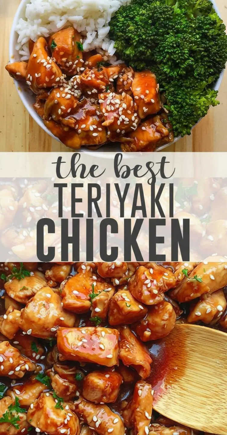 recipe image of a close up shot of chicken thighs breasts jasmine brown sushi rice soy sauce brown sugar garlic ginger rice vinegar sesame oil cornstarch honey mirin edamame carrots green onions broccoli broccolini bell peppers sesame seeds chili flakes arranged on a white marble kitchen counter with healthy clear glass bowls and rustic brown wooden kitchen sets under soft diffuse daylight