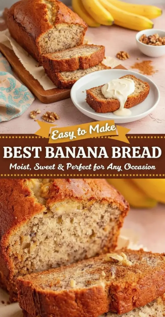 recipe image of Ripe bananas flour brown sugar butter eggs baking soda salt vanilla extract cinnamon walnuts arranged naturally on a white marble counter mise en place top down soft diffuse daylight clear glass bowls rustic wooden kitchen utensils