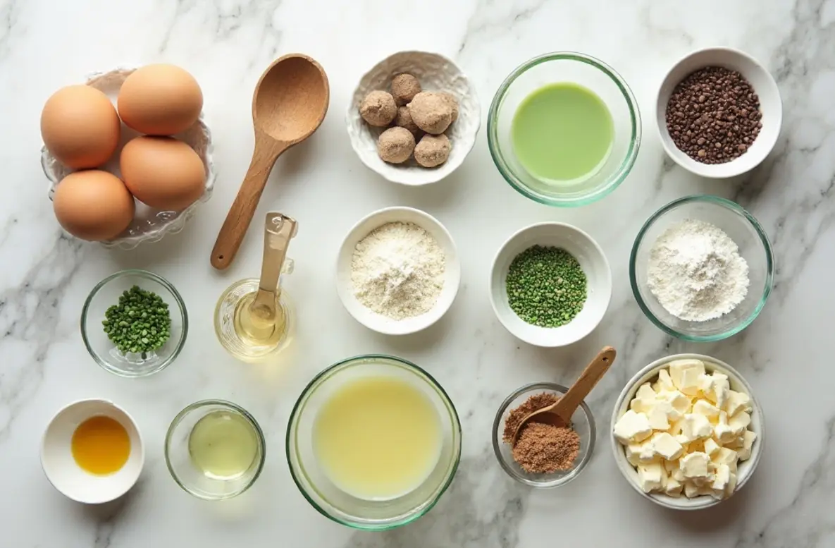 Steps for making Green Velvet Brownies
